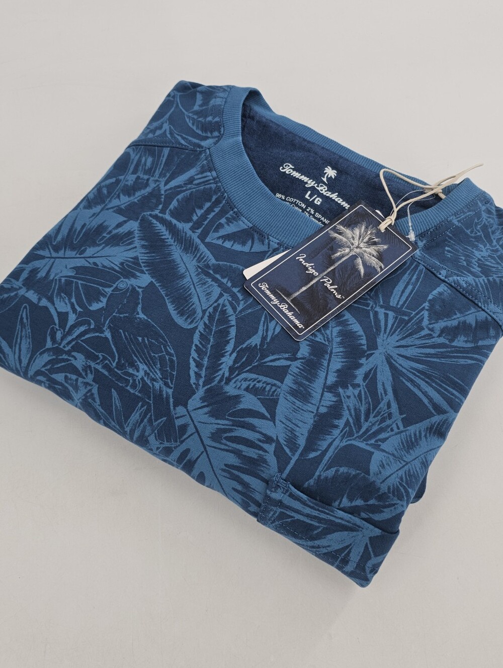 Tommy Bahama Ben and Terry Twilight Indigo Palms Sweatshirt Pullover Men's Top